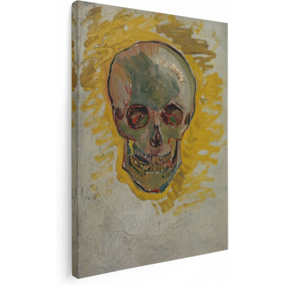 Artaza Canvas Schilderij Schedel - Vincent van Gogh - 60x80 - Kunst - Canvas Print - Muurdecoratie afbeelding 1