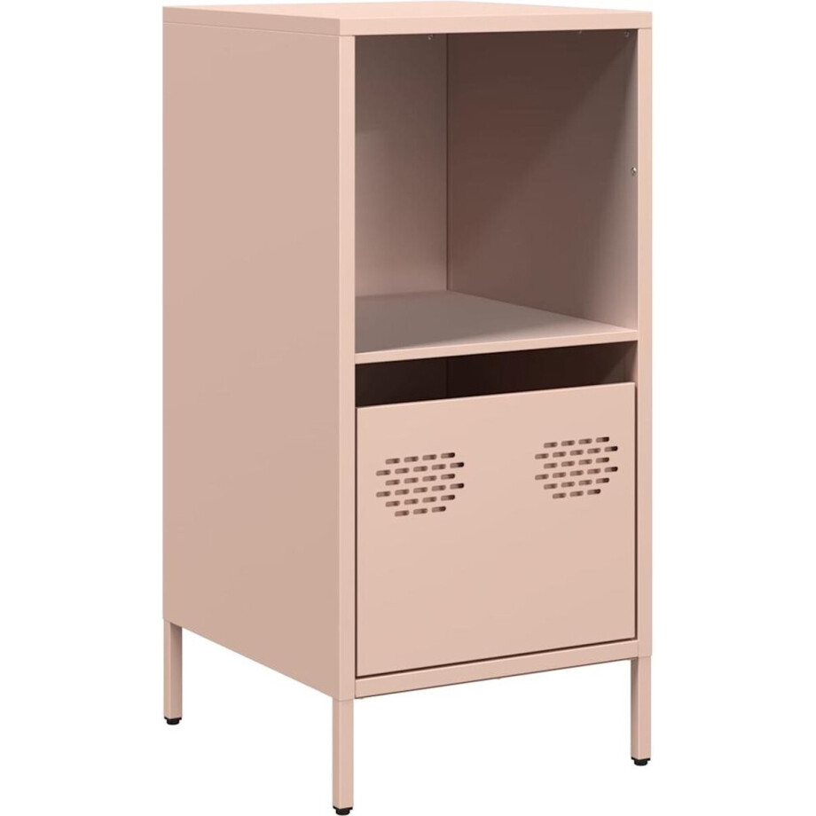 vidaXL - Dressoir - 35x39x73,5 - cm - koudgewalst - staal - roze afbeelding 1