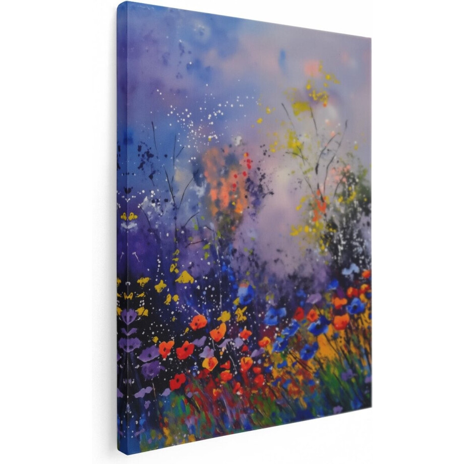 Artaza Canvas Schilderij Kleurrijke Bloemen in een Veld - 30x40 cm - Klein - Wanddecoratie Woonkamer - Schilderijen - Muurdecoratie Artaza Canvas Schilderij Kleurrijke Bloemen in een Veld - 30x40 cm - Klein - Wanddecoratie Woonkamer - Schilderijen - Muurdecoratie afbeelding 1