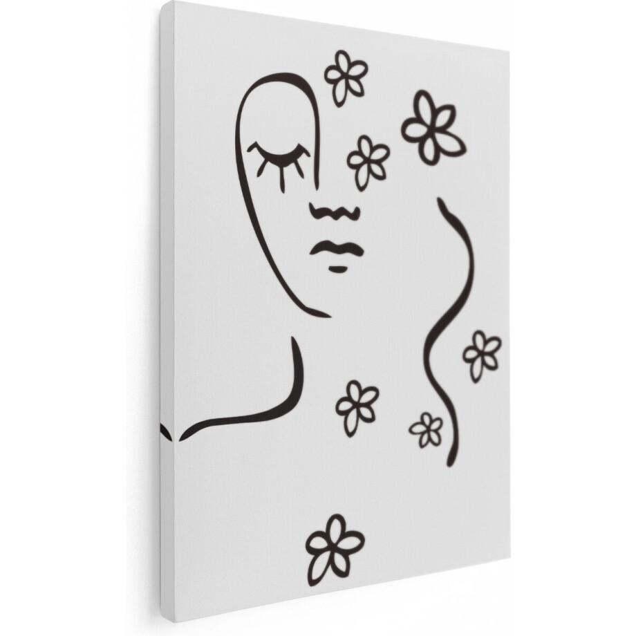 Artaza Canvas Schilderij Vrouw met Bloemen - 30x40 - Foto Op Canvas - Canvas Print afbeelding 1