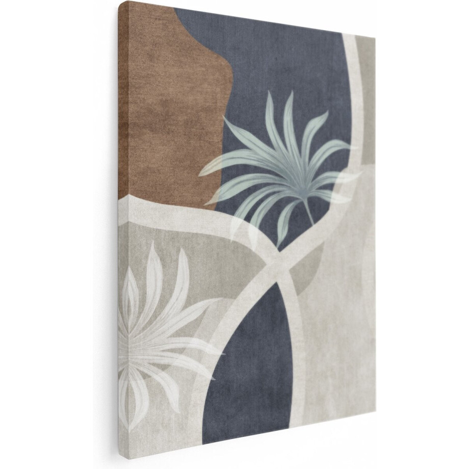 Artaza Canvas Schilderij Botanisch Abstract - 30x40 cm - Klein - Muurdecoratie Woonkamer - Wanddecoratie Modern - Kamer Accessoires Beige afbeelding 1