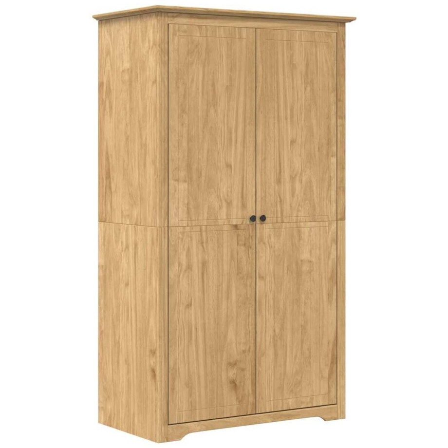 vidaXL - Kledingkast - BODO - Honing - bruin - 53,5 - x - 99 - x - 173 - cm - Bewerkt - hout afbeelding 1