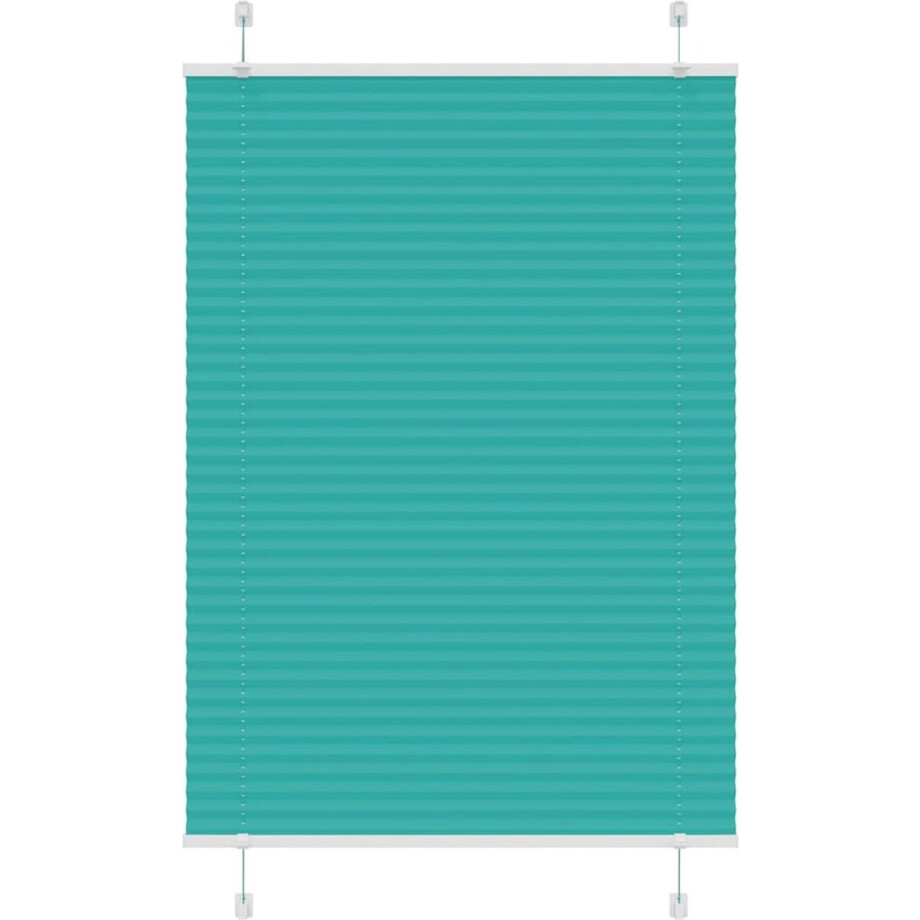 vidaXL - Plissé - rolgordijn - 100x100 - cm - stofbreedte - 99,4cm - petrol - groen afbeelding 1