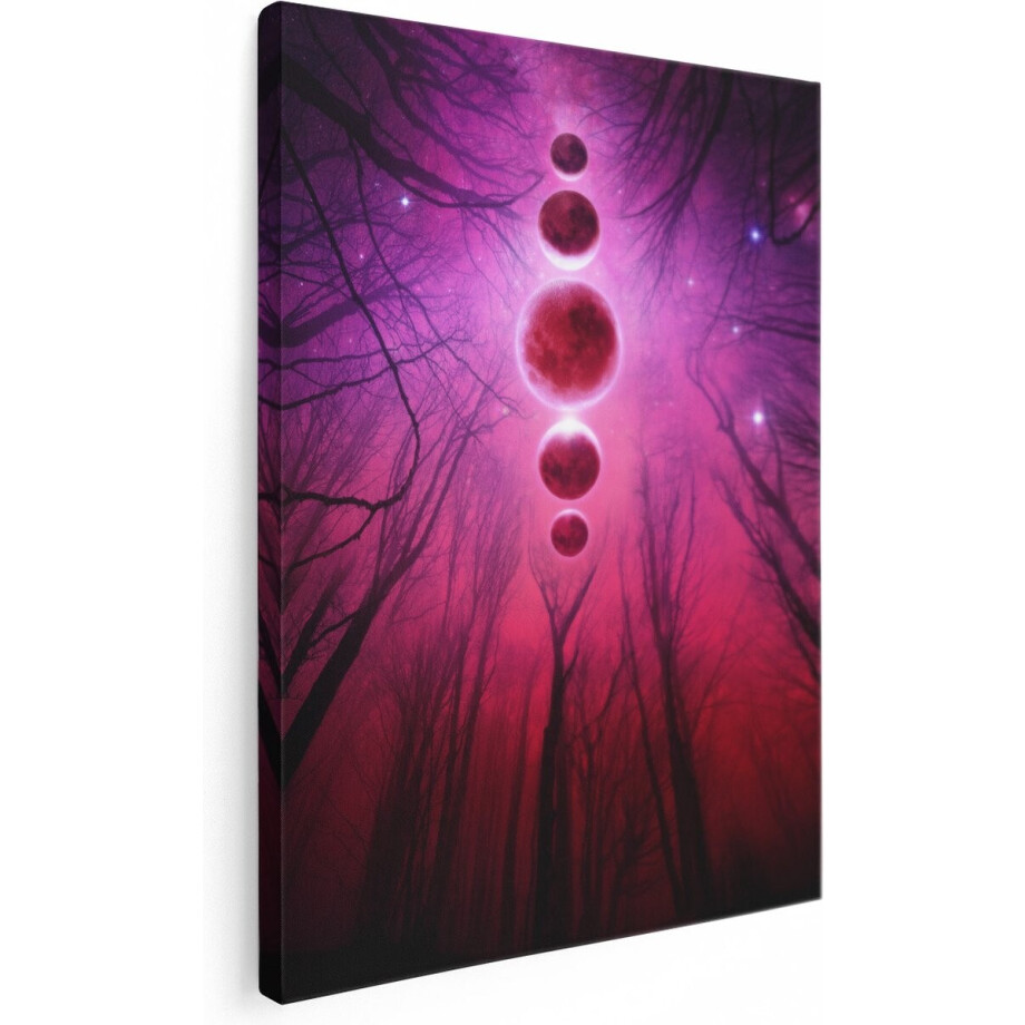 Artaza Canvas Schilderij Drie Maan Symbool Godin - Triple Goddess - 90x120 - Groot - Foto Op Canvas - Wanddecoratie Woonkamer afbeelding 1