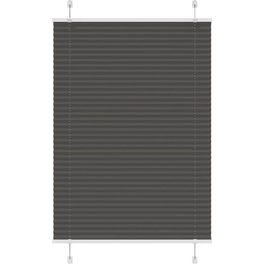 vidaXL - Plissé - rolgordijn - 85x100 - cm - stofbreedte - 84,4 - cm - polyester - zwart afbeelding 1