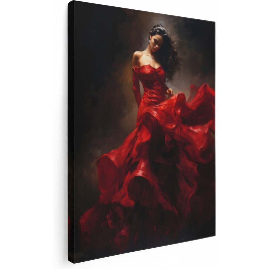 Artaza Canvas Schilderij Flamenco Danseres - 90x120 cm - Groot - Wanddecoratie Woonkamer - Schilderijen - Muurdecoratie Artaza Canvas Schilderij Flamenco Danseres - 90x120 cm - Groot - Wanddecoratie Woonkamer - Schilderijen - Muurdecoratie afbeelding 1