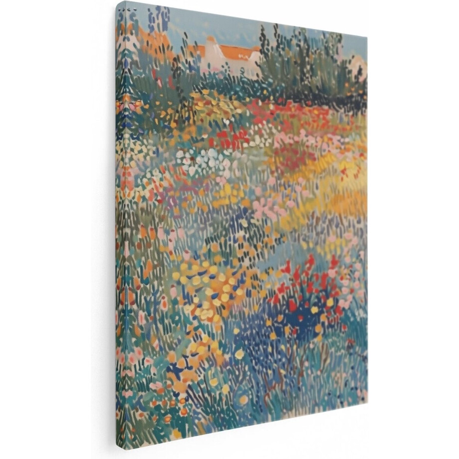 Artaza Canvas Schilderij Kunstwerk van een Veld met Bloemen - 90x120 cm - Wanddecoratie Woonkamer - Schilderijen - Muurdecoratie Artaza Canvas Schilderij Kunstwerk van een Veld met Bloemen - 90x120 cm - Wanddecoratie Woonkamer - Schilderijen - Muurdecoratie afbeelding 1