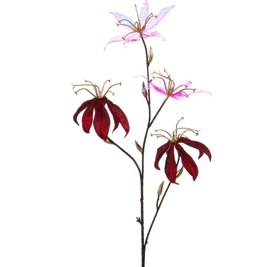 Emerald - Kunstbloem Gloriosa glamour 78cm rood - Kunstplant voor binnen Emerald - Kunstbloem Gloriosa glamour 78cm rood - Kunstplant voor binnen afbeelding 1