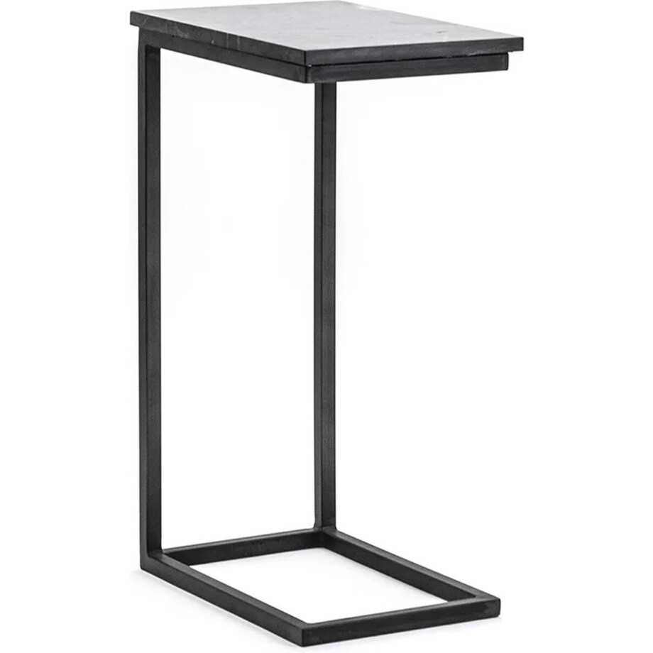 Bijzettafel van Marmer - Grijs - Zwart - Bijzettafels - Bijzettafeltjes Woonkamer - 40 x 27 x 65 cm afbeelding 1