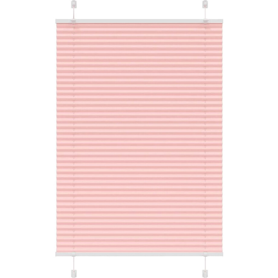 vidaXL - Plissé - rolgordijn - 100x100 - cm - stofbreedte - 99,4cm - polyester - roze afbeelding 1