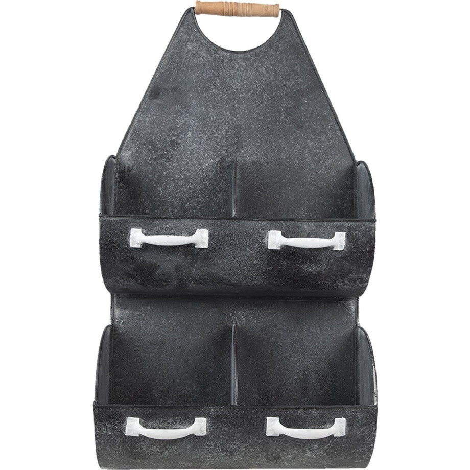 Clayre & Eef Wandrek 35x41x66 cm Grijs Wit Metaal Clayre & Eef Wandrek 35x41x66 cm Grijs Wit Metaal afbeelding 1