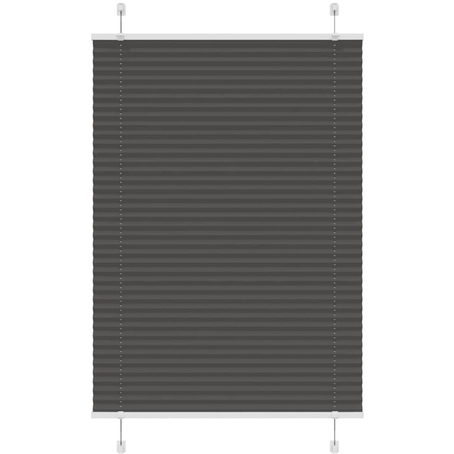 vidaXL - Plissé - rolgordijn - 95x100 - cm - stofbreedte - 94,4 - cm - polyester - zwart afbeelding 1