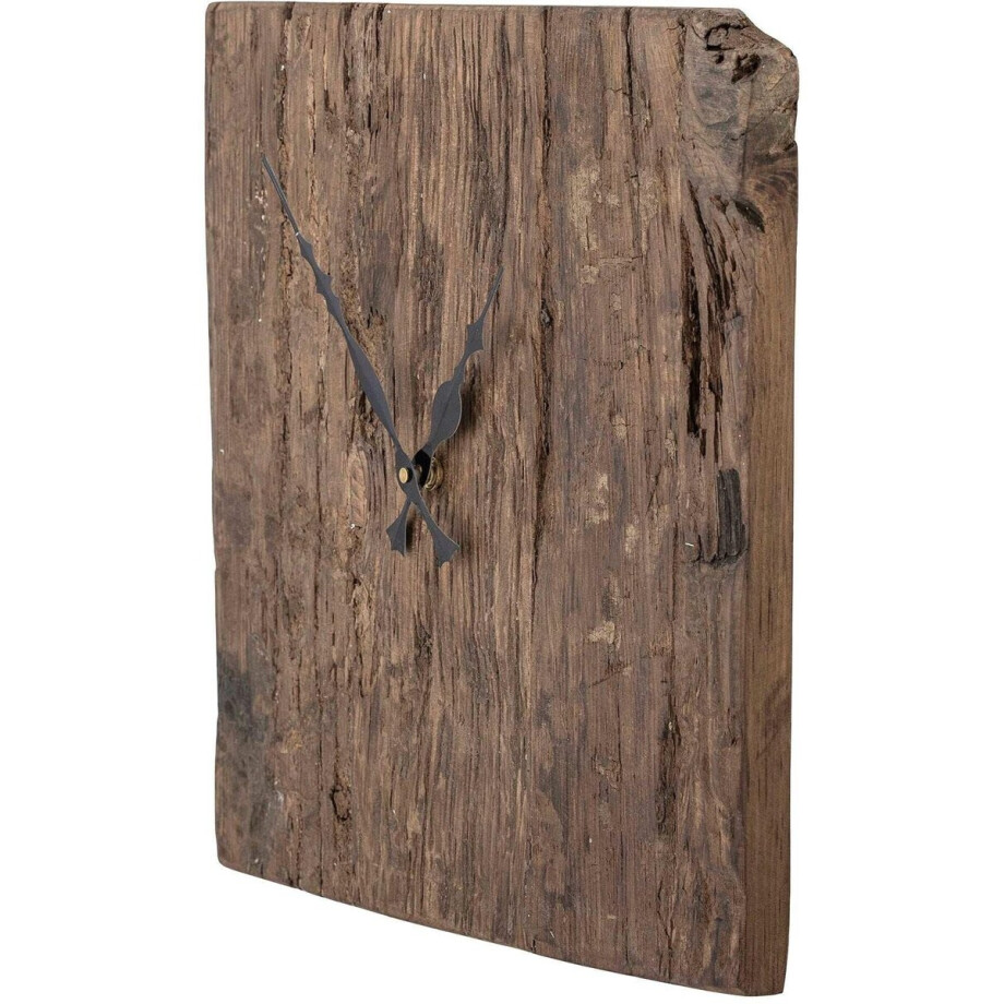 Bloomingville Wandklok hergebruikt hout bruin Sarai 30cm Bloomingville Wandklok hergebruikt hout bruin Sarai 30cm afbeelding 1