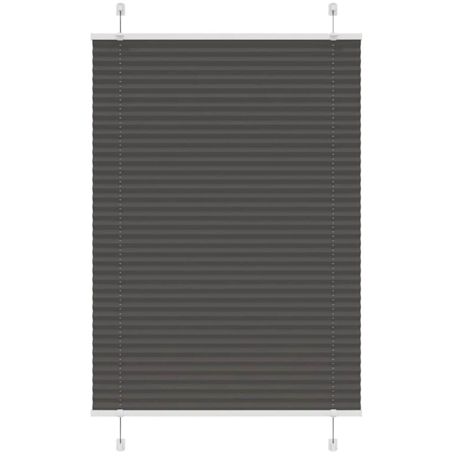 vidaXL - Plissé - rolgordijn - 90x150 - cm - stofbreedte - 89,4 - cm - polyester - zwart afbeelding 1