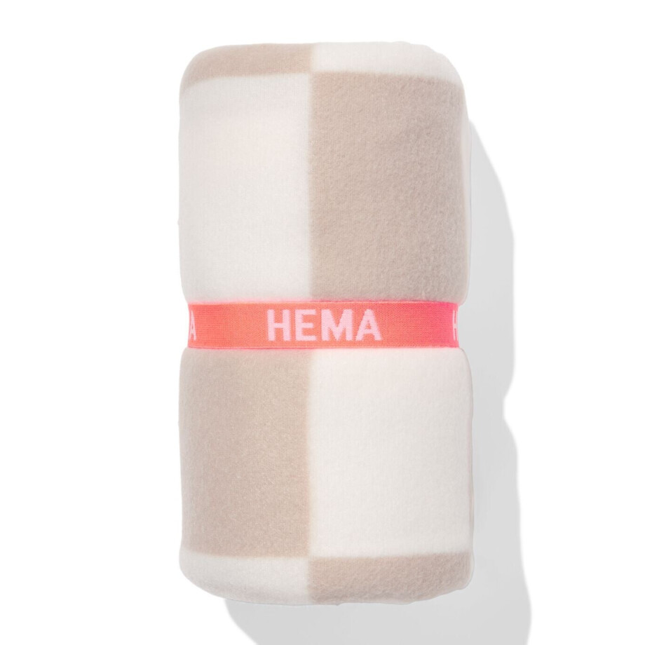 HEMA HEMA Plaid 130x150cm Fleece Geblokt (bruin) HEMA HEMA Plaid 130x150cm Fleece Geblokt (bruin) afbeelding 1