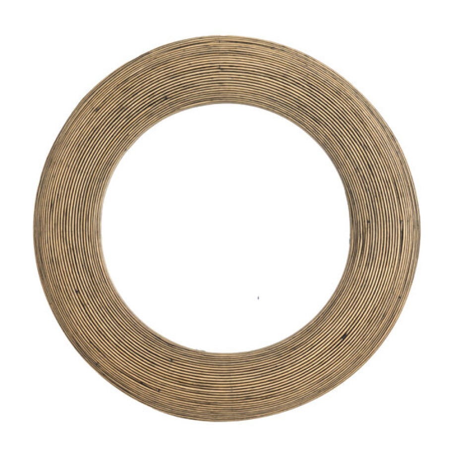 Light & Living Ronde Spiegel 'Piedre' Rotan, 70cm, kleur Bruin afbeelding 