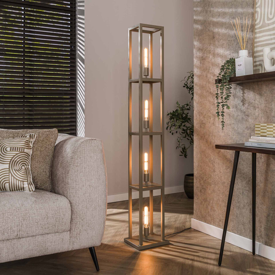 LifestyleFurn Vloerlamp 'Jocelyn' 4-lamps, kleur Beige afbeelding 1