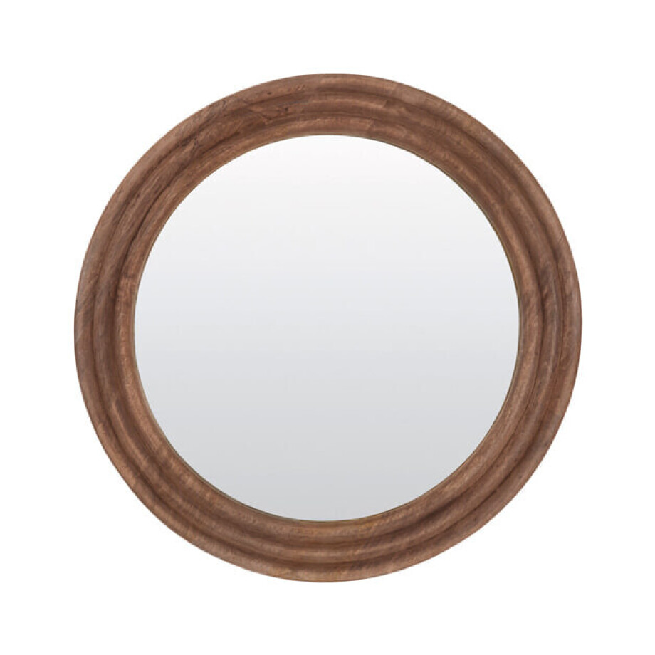 Light & Living Ronde Spiegel 'Florion' Mangohout, 100cm Light & Living Ronde Spiegel 'Florion' Mangohout, 100cm afbeelding