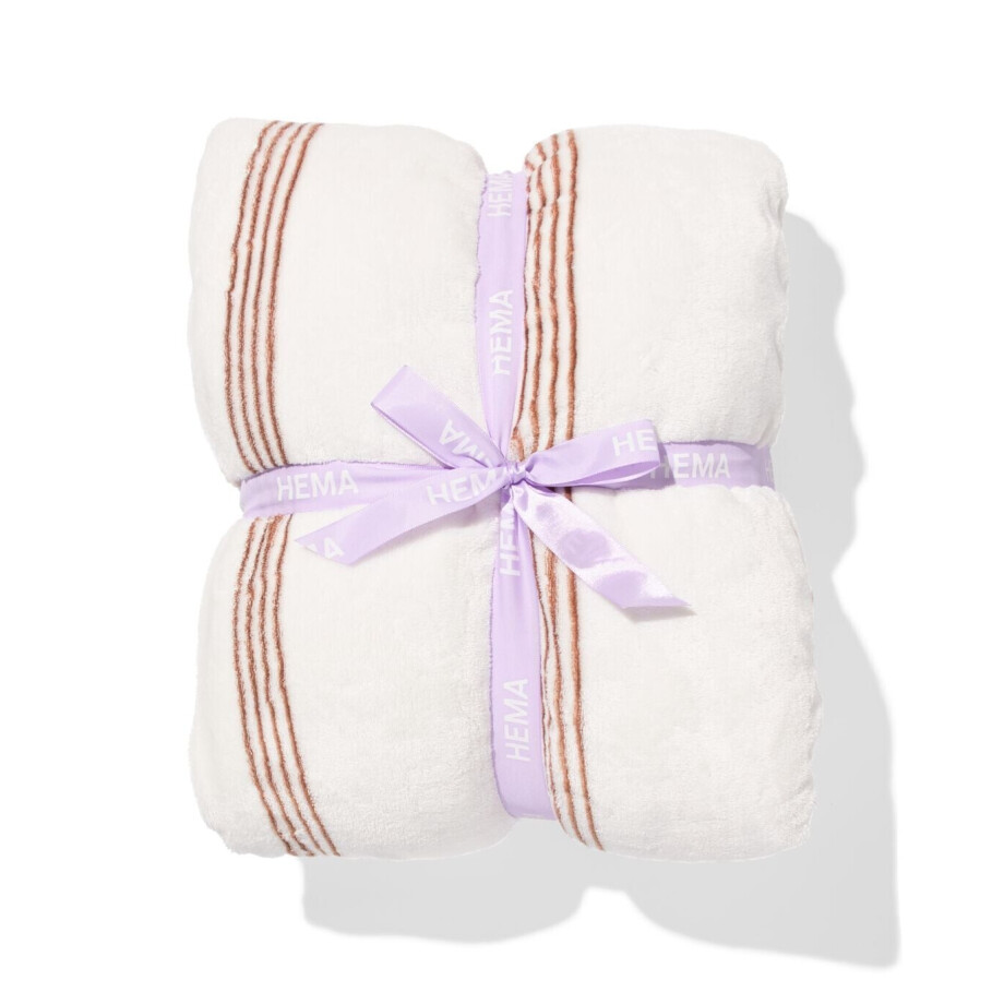 HEMA HEMA Plaid 130x150cm Sherpa Strepen Bruin (beige) HEMA HEMA Plaid 130x150cm Sherpa Strepen Bruin (beige) afbeelding 1