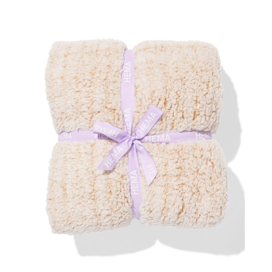HEMA HEMA Plaid 130x150cm Teddy Bruin (nude) afbeelding 1