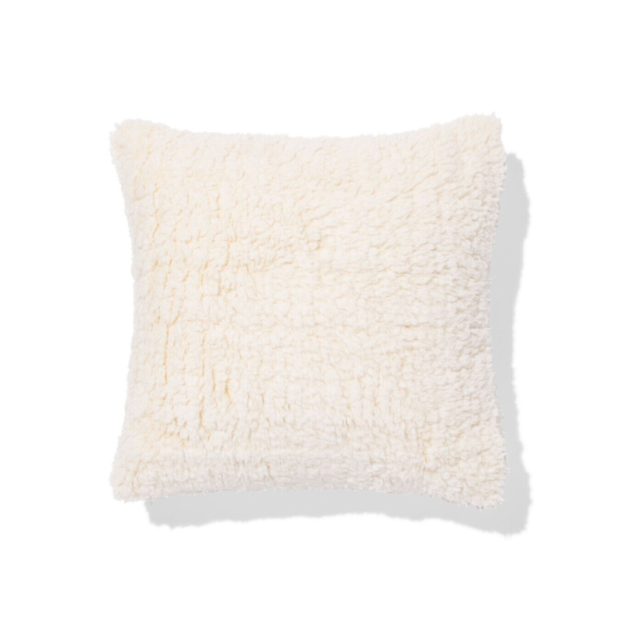 HEMA HEMA Kussenhoes 40x40cm Teddy Wit (wit) afbeelding 1