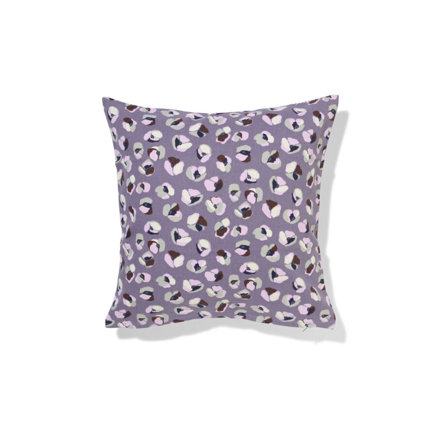 HEMA HEMA Kussenhoes 40x40cm Katoen Bloemen Paars (multi) afbeelding 1