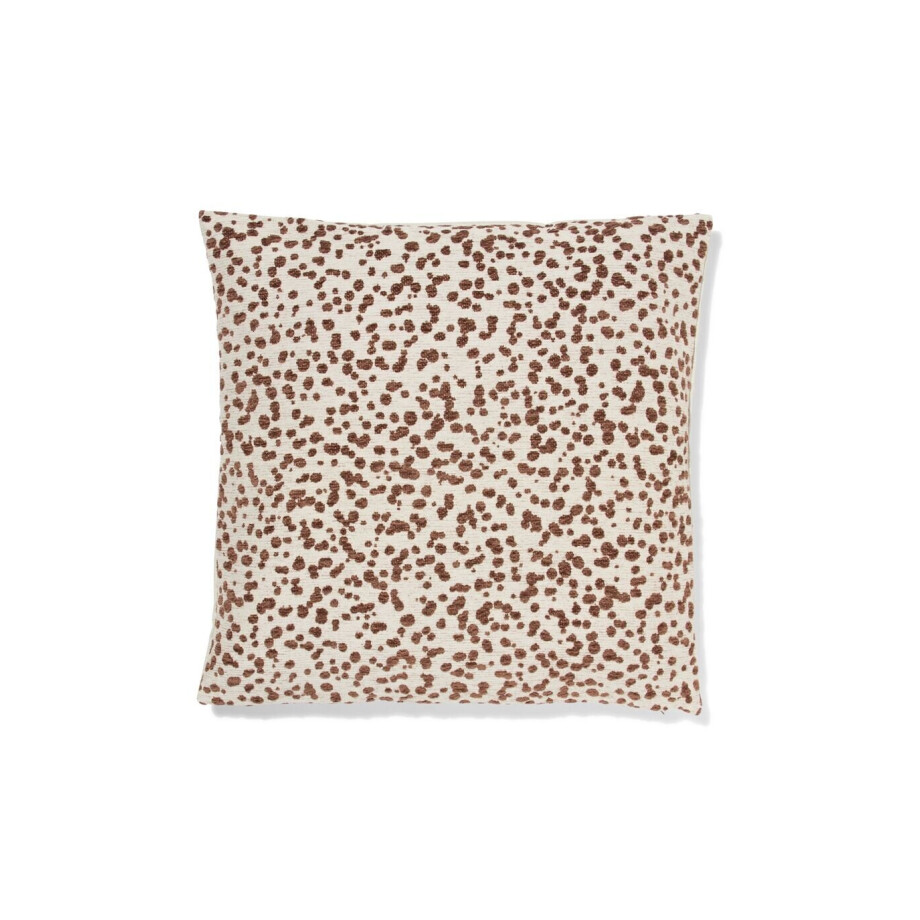 HEMA HEMA Kussenhoes 50x50cm Velours Stippen Bruin (bruin) afbeelding 1