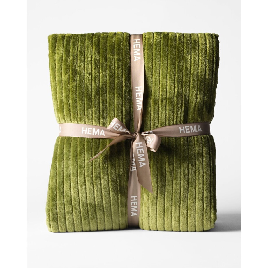 HEMA HEMA Plaid 150x130cm Sherpa Groen (olijf) HEMA HEMA Plaid 150x130cm Sherpa Groen (olijf) afbeelding 1
