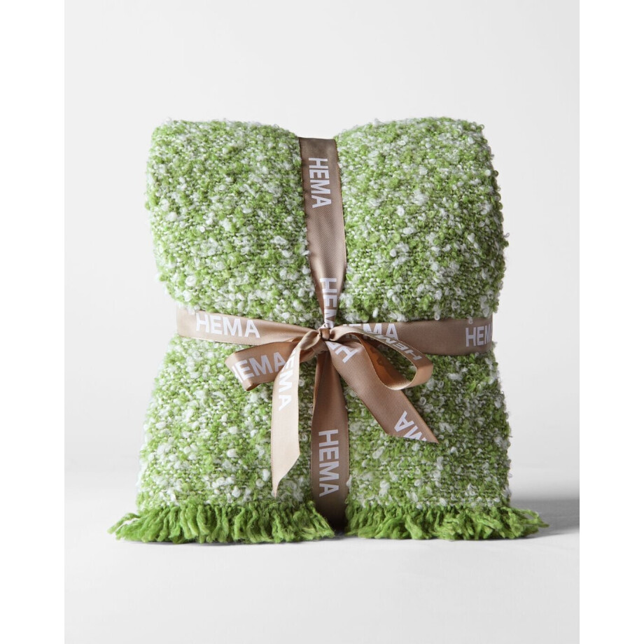 HEMA HEMA Plaid 150x130cm Boucle Groen (groen) HEMA HEMA Plaid 150x130cm Boucle Groen (groen) afbeelding 1