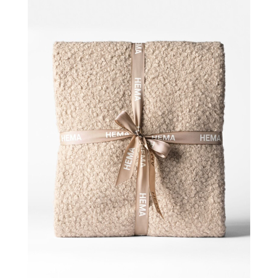 HEMA HEMA Plaid 150x130cm Boucle Taupe (taupe) afbeelding 1