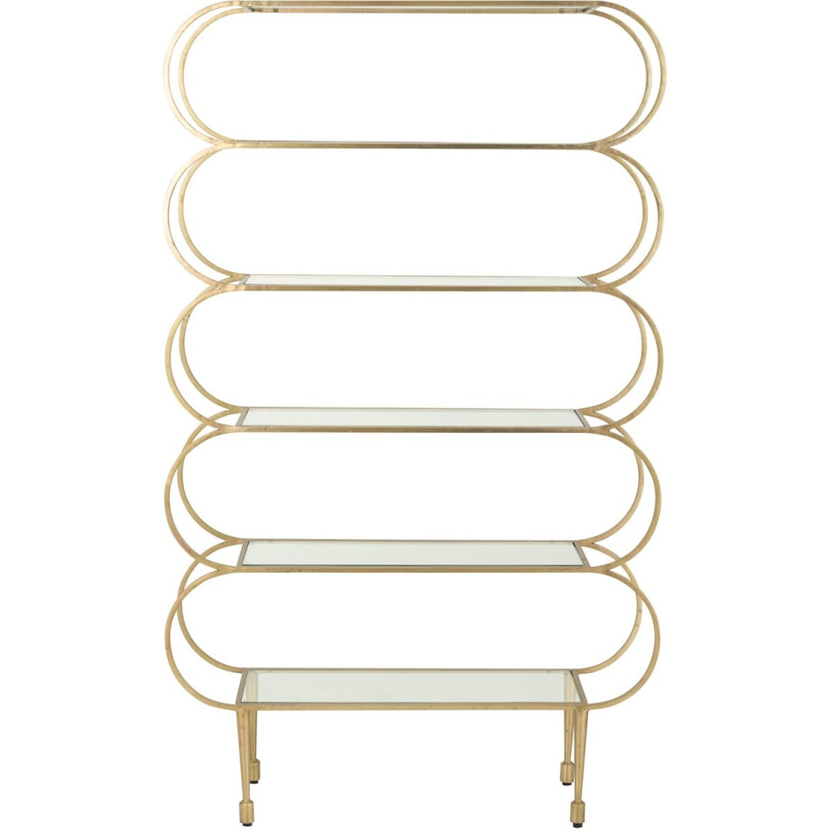 J-Line rek Ronde Hoeken - glas - goud/transparant J-Line rek Ronde Hoeken - glas - goud/transparant afbeelding 1