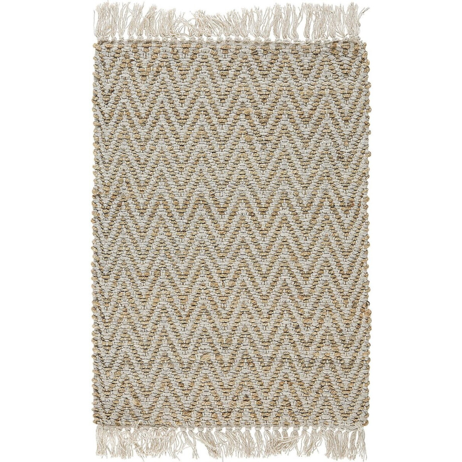 BELIANI AFRIN - Laagpolig vloerkleed - Lichtbeige - 50 x 80 cm - Katoen afbeelding 1