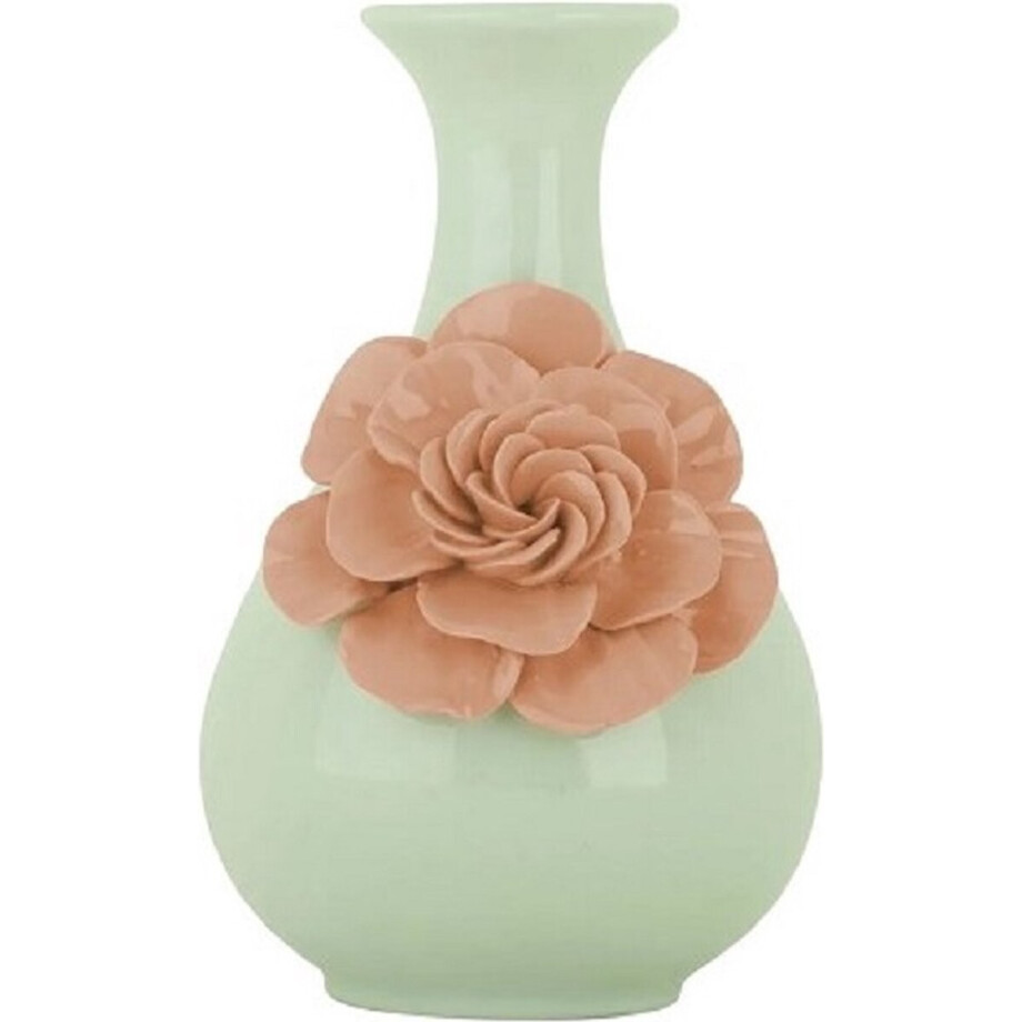 Richmond Vaas "Spring" Hoogte 22 cm, Ø 14 cm, mintgroen/zalm Richmond Vaas "Spring" Hoogte 22 cm, Ø 14 cm, mintgroen/zalm afbeelding 1