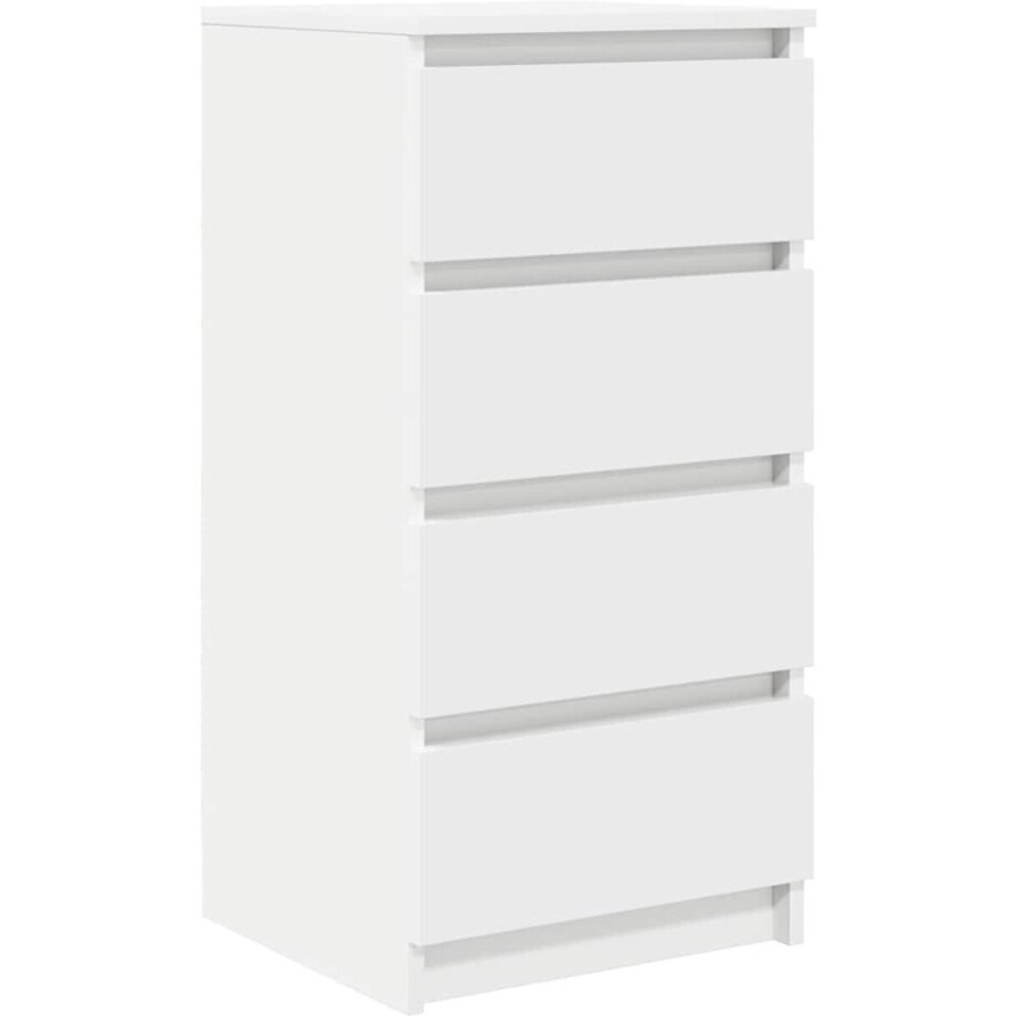 vidaXL - Dressoir - 37,5x35x76 - cm - bewerkt - hout - wit afbeelding 1