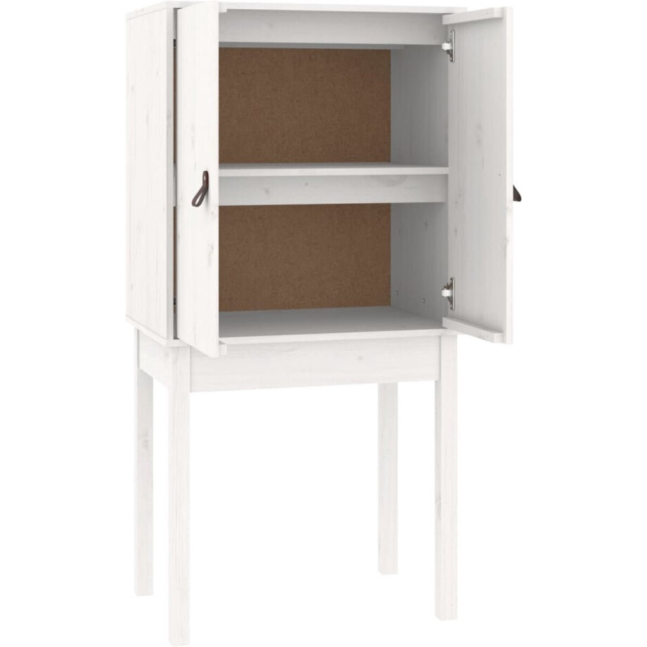 vidaXL - Hoge - kast - 60x40x120 - cm - massief - grenenhout - wit vidaXL - Hoge - kast - 60x40x120 - cm - massief - grenenhout - wit afbeelding 1