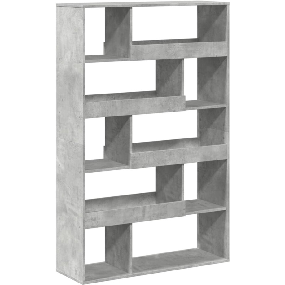 vidaXL Boekenkast - 10 schappen - Betongrijs Hout Boekenkast - Boekenkasten - Boeken Plank - Schappenkast afbeelding 1