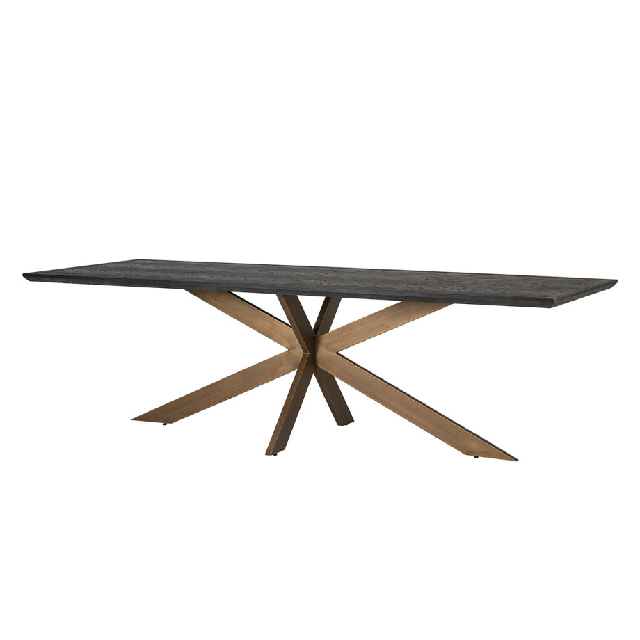 Richmond Eettafel 'Blackbone' Eiken en Brass, 260 x 100cm afbeelding 