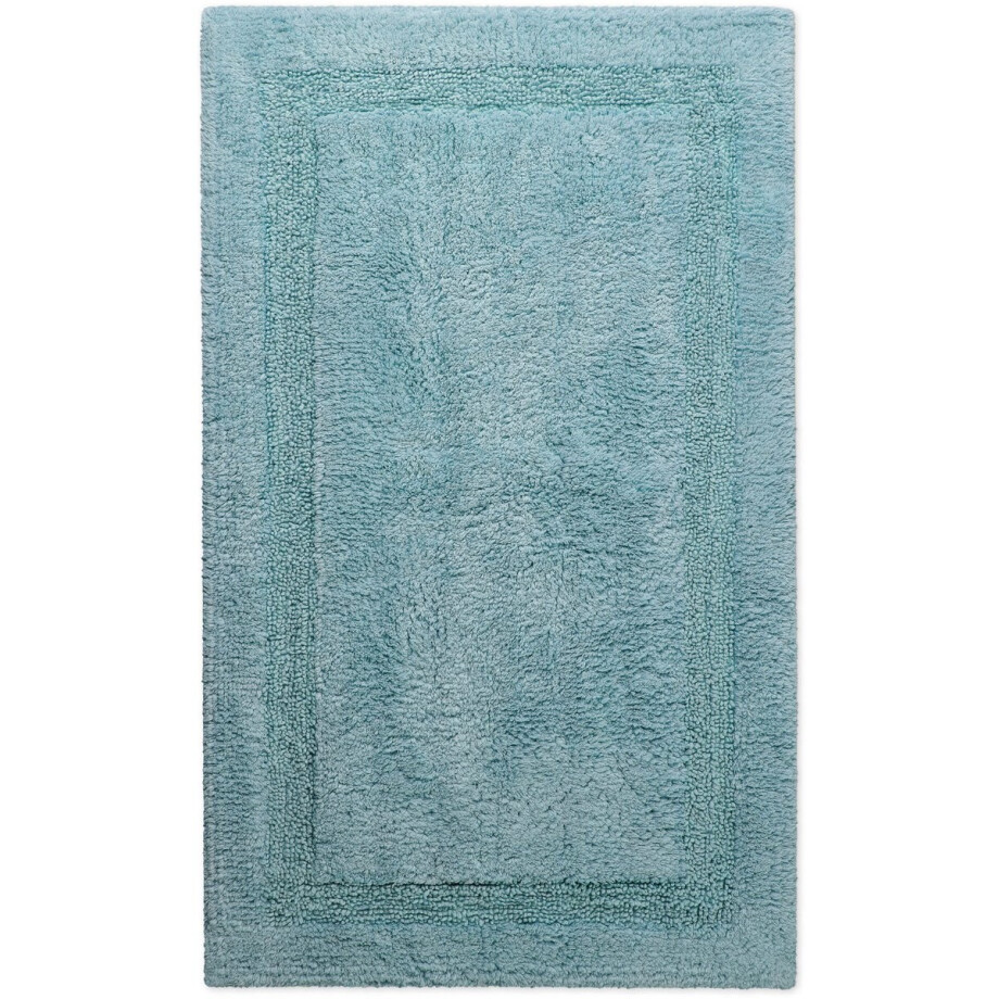 Wecon home Basics - Knut - Badmat - 70x120 cm - rookblauw - Antislip badkamer mat – douchemat voor douche – 100% Katoen – Pluizig Comfort – Waterabsorberend & Sneldrogend afbeelding 1