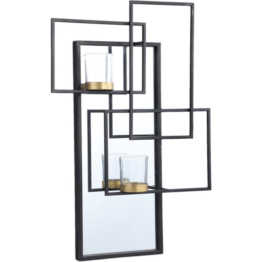 PTMD Erico Spiegel - 37 x 9 x 54 cm - Metaal - Zwart afbeelding 1