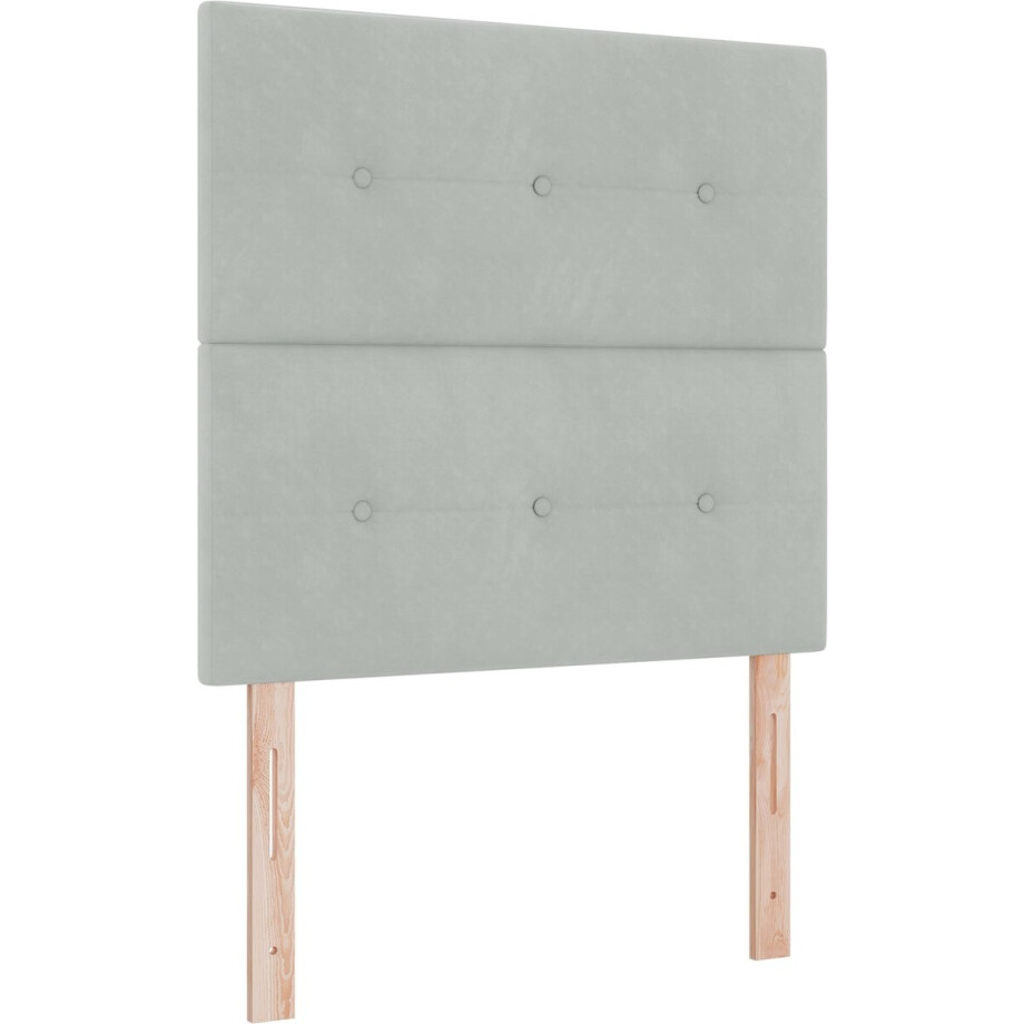 vidaXL - LED - Box - Spring - Bed - met - matras - Lichtgrijs - 90 - x - 190 - cm - Fluweel vidaXL - LED - Box - Spring - Bed - met - matras - Lichtgrijs - 90 - x - 190 - cm - Fluweel afbeelding 1