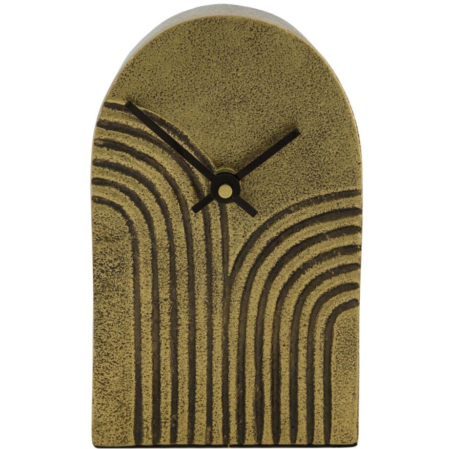 Klok aluminium goud 10x4x16,5cm Klok aluminium goud 10x4x16,5cm afbeelding 1