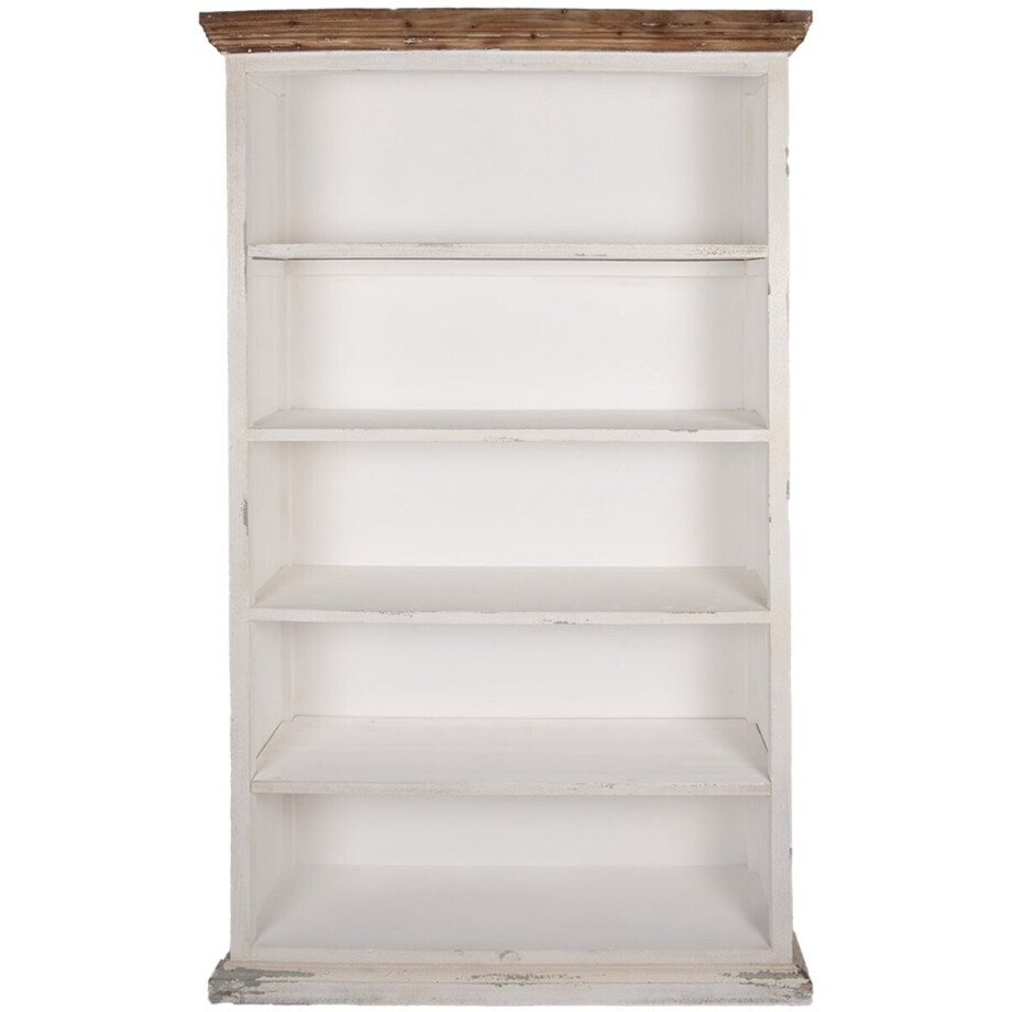 Clayre & Eef Boekenkast 116x36x195 cm Wit Hout afbeelding 1