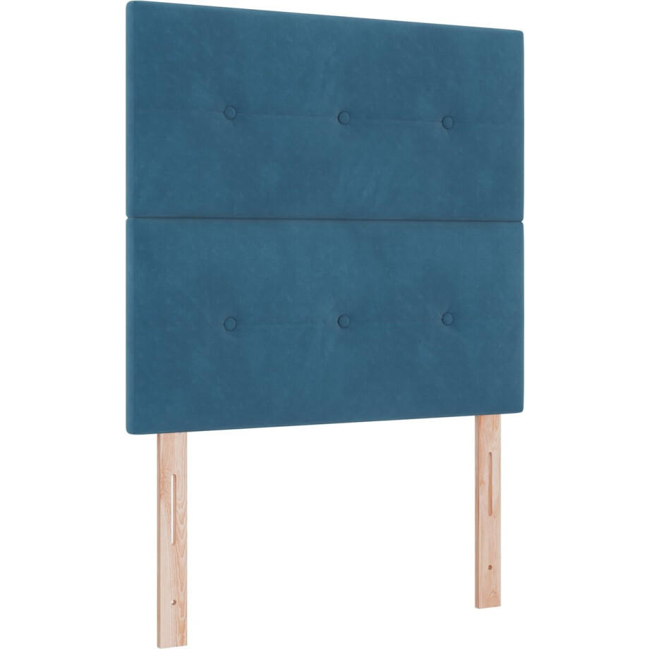 vidaXL - Boxspring - bed - met - hoofdeinde - Donkerblauw - 100 - x - 200 - cm - Fluweel afbeelding 1