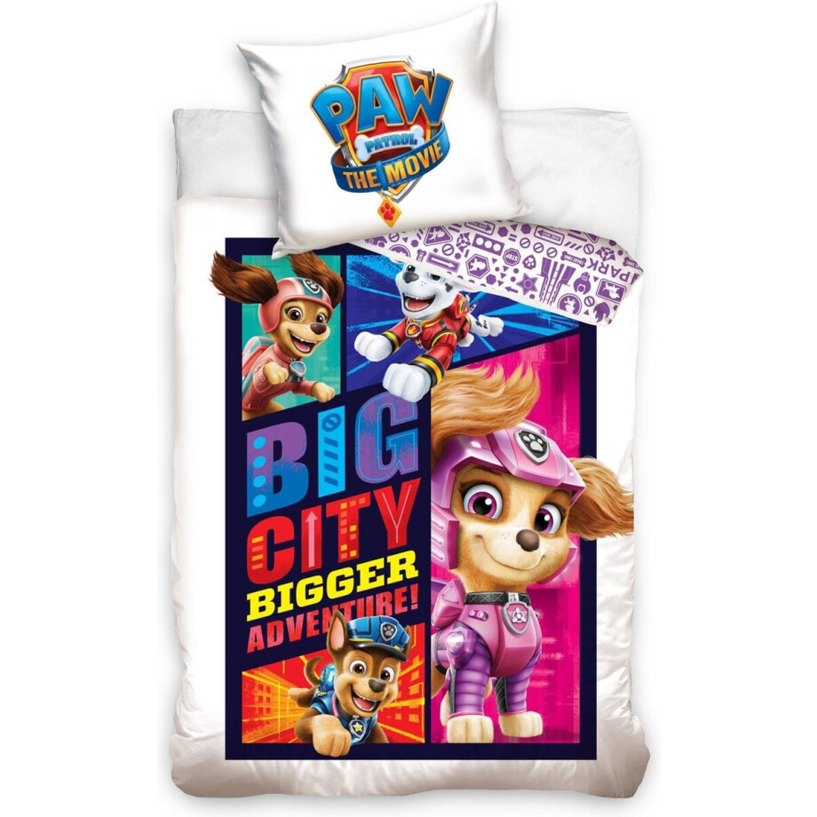 PAW Patrol Dekbedovertrek Big City - 140 x 200 cm - Katoen PAW Patrol Dekbedovertrek Big City - 140 x 200 cm - Katoen afbeelding 1