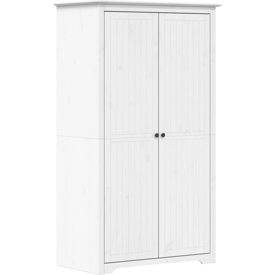 vidaXL - Kledingkast - BODO - 99x53,5x173 - cm - massief - grenenhout - wit vidaXL - Kledingkast - BODO - 99x53,5x173 - cm - massief - grenenhout - wit afbeelding 1