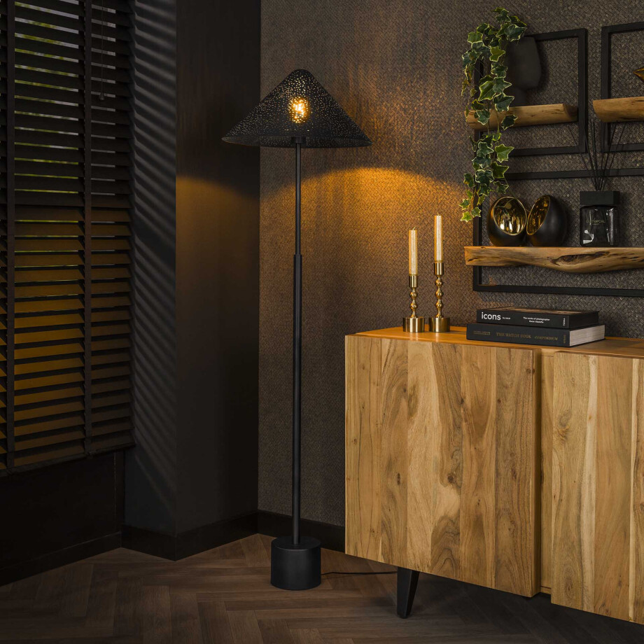 LifestyleFurn Vloerlamp 'Marleigh' Charcoal, 154cm hoog afbeelding 1