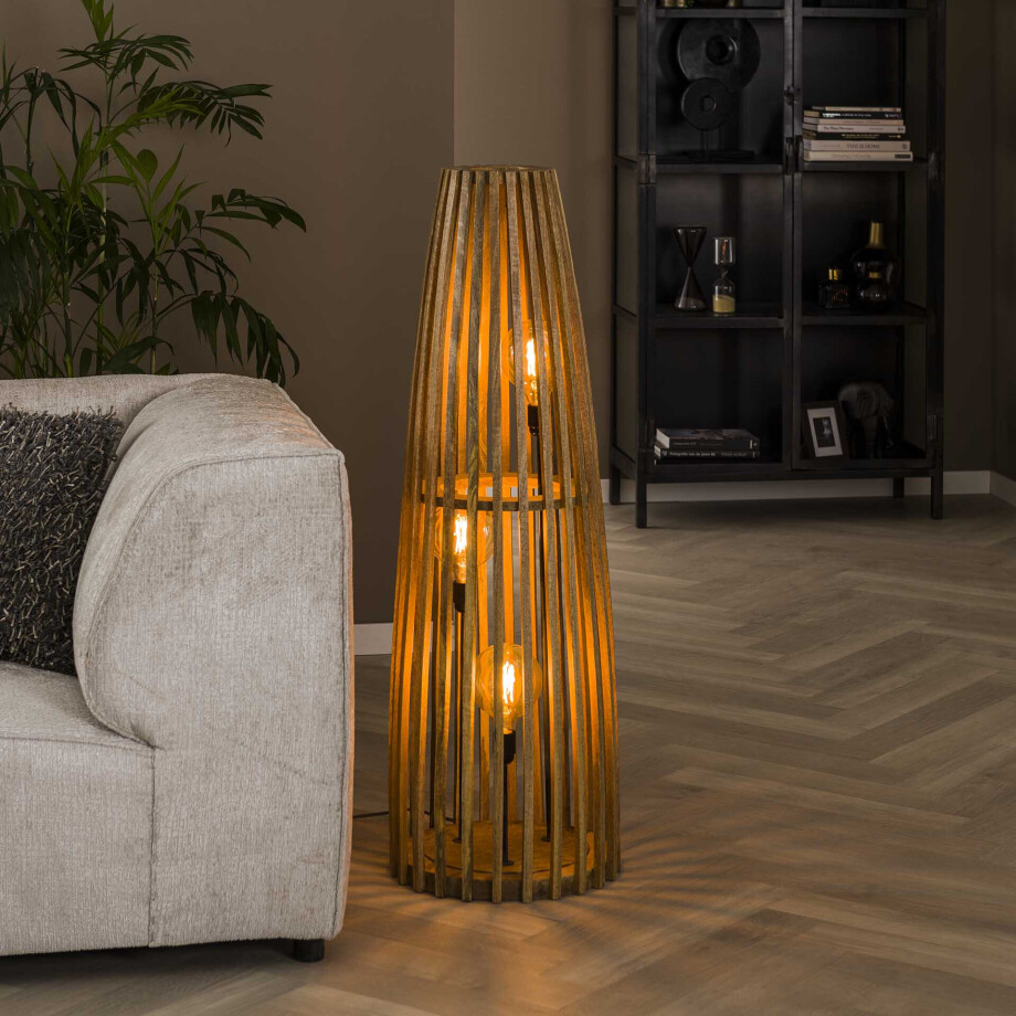 Vloerlamp 'Luana' Mangohout, 123cm hoog afbeelding 1