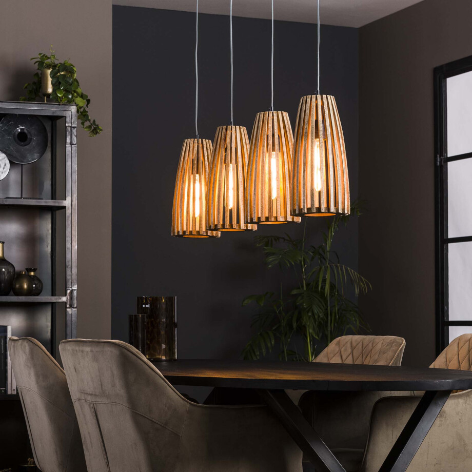 Hanglamp 'Luana' Mangohout, 4-lamps afbeelding 1
