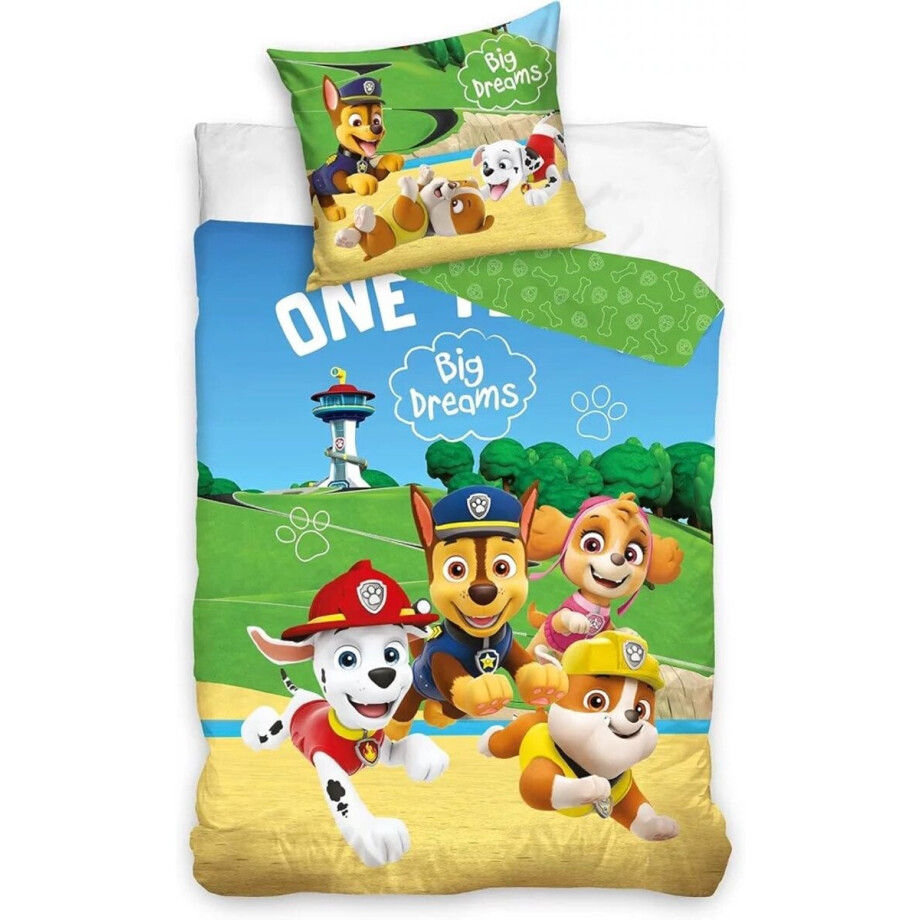 Paw Patrol Dare to Dream Big dekbedovertrek 140 x 200 cm - 65 x 65 cm Katoen afbeelding 1