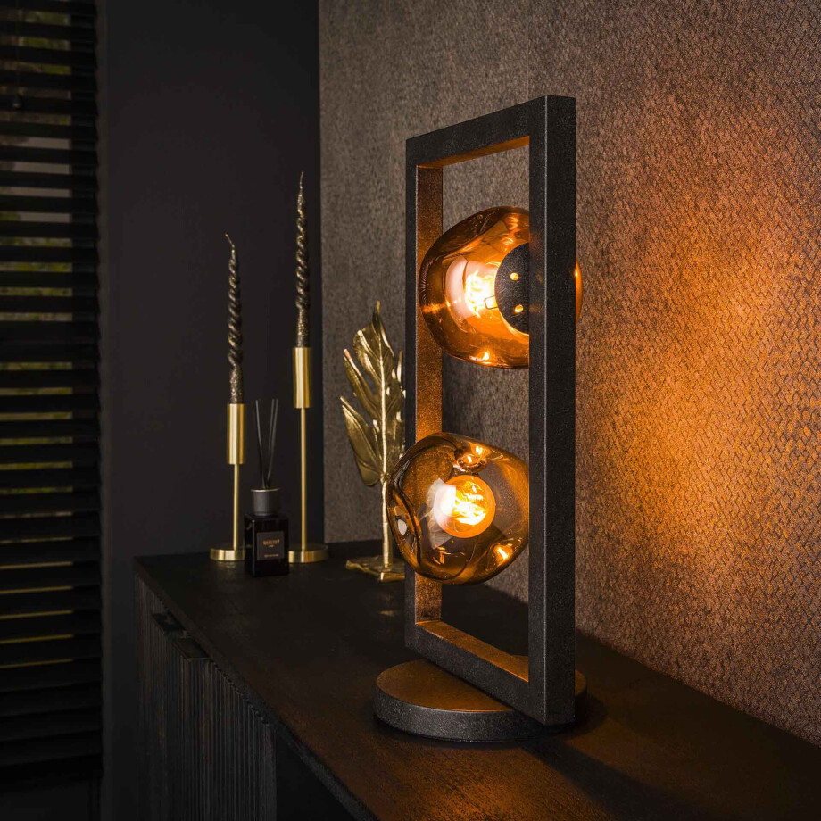 LifestyleFurn Tafellamp 'Shahid' Glas, 2-lamps afbeelding 1